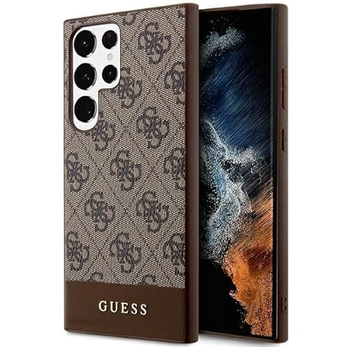 CG MOBILE Guess GUHCS24LG4GLBR Hülle Für S24 Ultra S928 braun hardcase 4G Stripe Collection von CG MOBILE