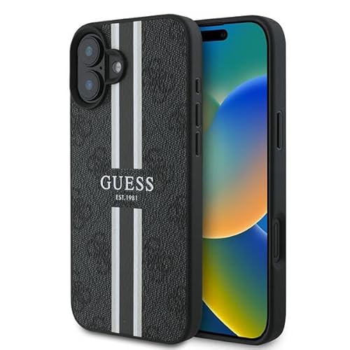 CG MOBILE Guess GUHMP16MP4RPSK Hülle für iPhone 16 Plus 6.7" Schwarz hardcase 4G Printed Stripes von CG MOBILE