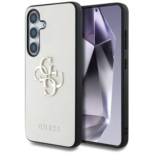 CG MOBILE Guess Grained Big 4G Logo Small Classic Logo Hülle für Samsung Galaxy S25 (Beige) von CG MOBILE