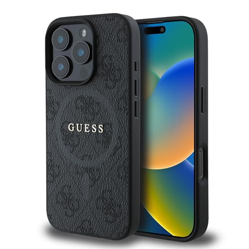 CG MOBILE Guess HC Handyhülle Entwickelt für iPhone 16 Pro Max, langlebig, stoßfest, kompatibel mit Magsafe, PU 4G Ring Classic Logo Hülle Schwarz CG MOBILE Guess HC Handyhülle Entwickelt für iPhone 16 Pro Max, langlebig, stoßfest, kompatibel mit Magsafe, PU 4G Ring Classic Logo Hülle Schwarz von CG MOBILE