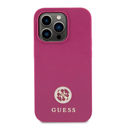 CG MOBILE Guess PU Metal 4G Strass Hülle für iPhone 15 Pro (Pink) von CG MOBILE