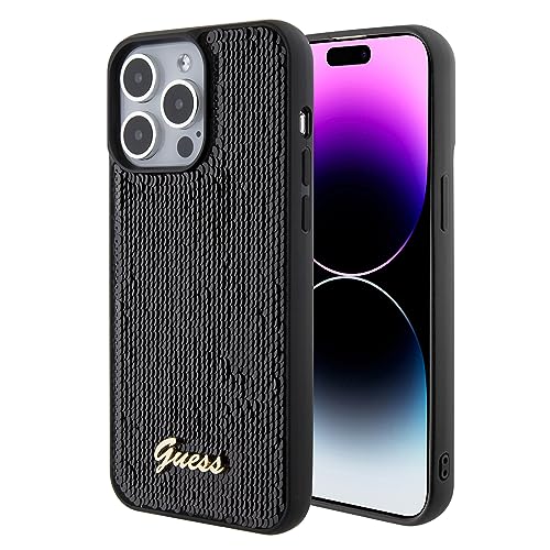 CG MOBILE Guess Pailletten-Skript-Hülle für iPhone 15 Pro Max (schwarz) von CG MOBILE