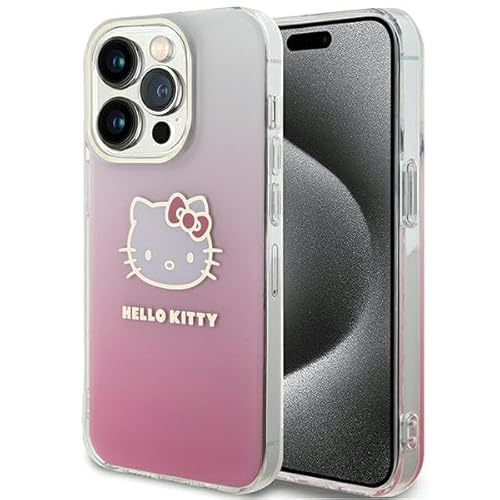 CG MOBILE Hello Kitty HKHCP14LHDGKEP Hülle für iPhone 14 Pro 6.1" Rosa hardcase IML Gradient Electrop Kitty Head von CG MOBILE