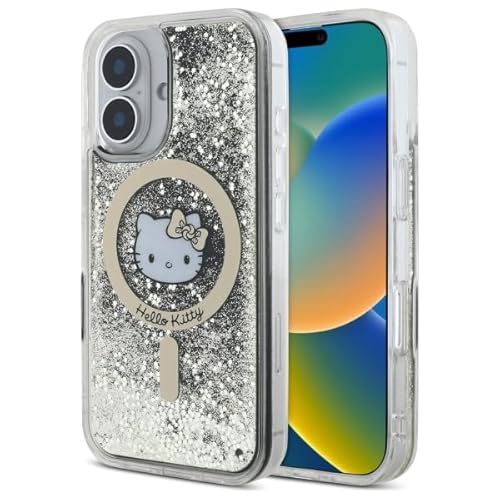 CG MOBILE Hello Kitty HKHMP16SLGDIK Hülle für iPhone 16 6.1" schwarz und Gold Liquid Glitter Fever CG MOBILE Hello Kitty HKHMP16SLGDIK Hülle für iPhone 16 6.1" schwarz und Gold Liquid Glitter Fever von CG MOBILE