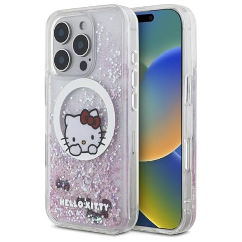 CG MOBILE Hello Kitty HKHMP16XLSWKH Hülle für iPhone 16 Pro Max 6.9" weiß Liquid Glitter Sweet Kitty Bows von CG MOBILE