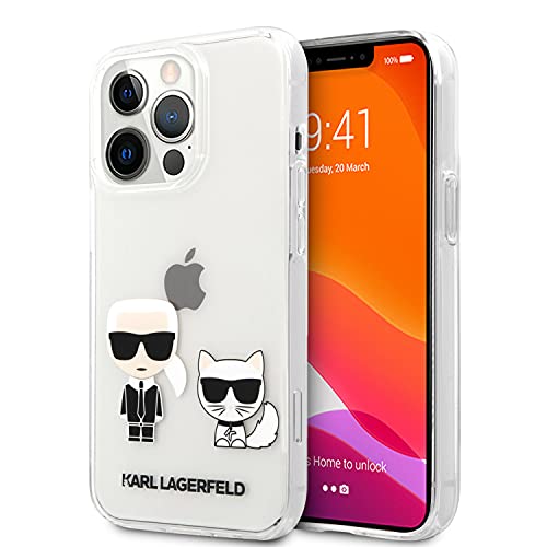 CG MOBILE Karl Lagerfeld Flexible Hartschale Ikonik Choupette Kompatibel mit iPhone 13 Pro Max Langlebig, Stoßfest, Bumper Schutz, Anti-Kratzer - Transparent von CG MOBILE