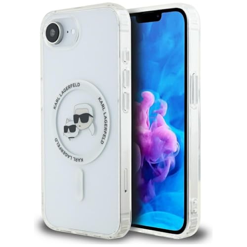 CG MOBILE Karl Lagerfeld IML Metal Karl & Choupette Heads kompatibel mit MagSafe Hülle für iPhone 16e (Weiß) von CG MOBILE