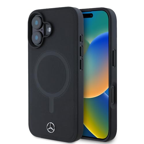CG MOBILE Mercedes-Benz Hülle Kompatible mit iPhone 16 Back-Cover hul - Kompatible mit Magsafe Plain Smooth - Schwarz CG MOBILE Mercedes-Benz Hülle Kompatible mit iPhone 16 Back-Cover hul - Kompatible mit Magsafe Plain Smooth - Schwarz von CG MOBILE