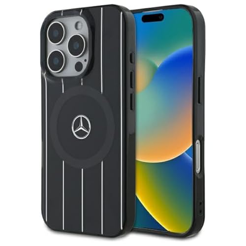 CG MOBILE Mercedes MEHMP16L23HRSK Hülle für iPhone 16 Pro 6.3" schwarz MB Double Layer Crossed Lines von CG MOBILE