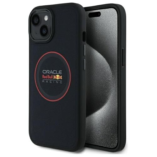 CG MOBILE Red Bull RBHMP14S24PUILVR Hülle für iPhone 14 6.1" Marine Leder Rot Ring kompatibel mit MagSafe von CG MOBILE