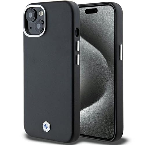CG Mobile BMW BMHMP15S23PUFWK Hülle für iPhone 15/14 / 13 6.1" Schwarz Signature Wrapped Metal von CG MOBILE
