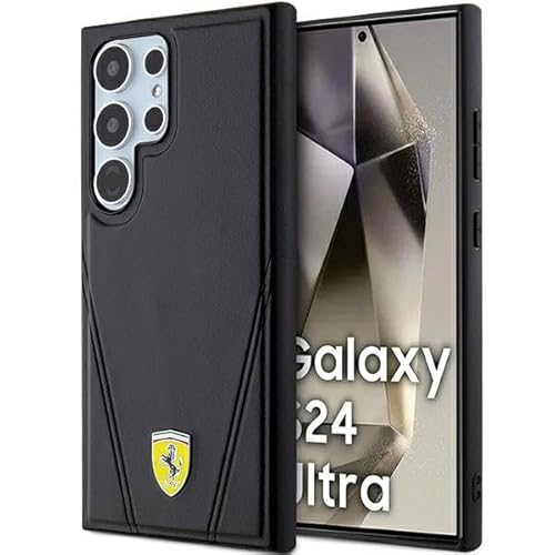 CG MOBILE Ferrari FEHMS24LP3BAK Hülle Für S24 Ultra S928 Schwarz hardcase Hot Stamp V Lines von CG MOBILE