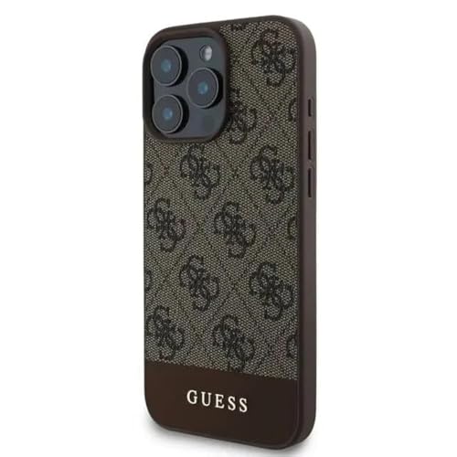 CG MOBILE Guess GUHCP16LG4GLBR Hülle für iPhone 16 Pro 6.3" braun hardcase 4G Bottom Stripe von CG MOBILE