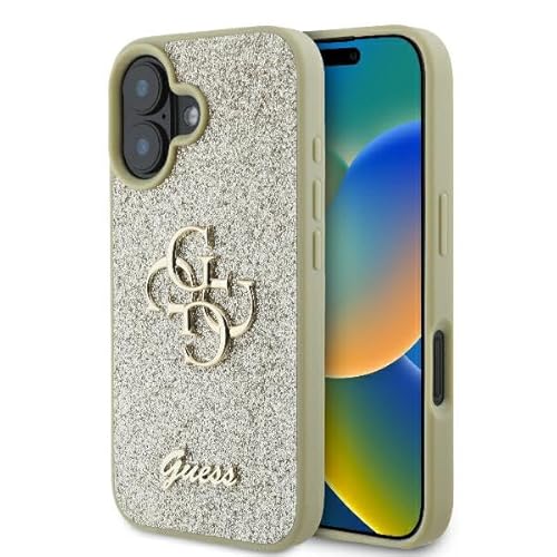 CG Mobile Guess GUHCP16MHG4SGD Hülle für iPhone 16 Plus 6.7" golden hardcase Fixed Glitter Big 4G von CG MOBILE