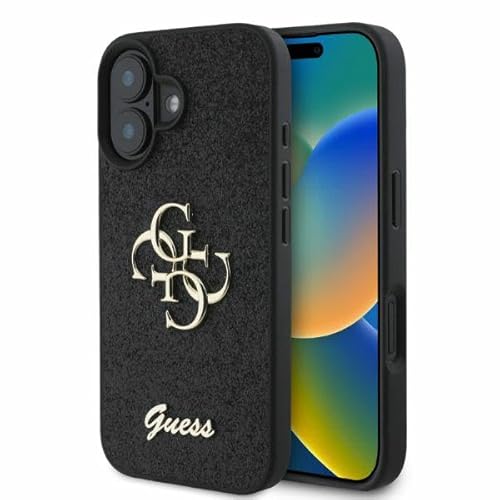 CG Mobile Guess GUHCP16SHG4SGK Hülle für iPhone 16 6.1" Schwarz hardcase Fixed Glitter Big 4G von CG MOBILE