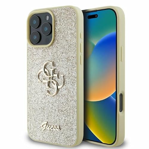 CG Mobile Guess GUHCP16XHG4SGD Hülle für iPhone 16 Pro Max 6.9" golden hardcase Fixed Glitter Big 4G von CG MOBILE