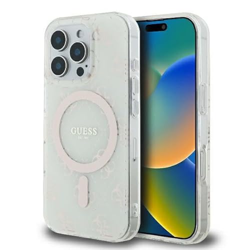 CG MOBILE Guess GUHMP16LH4DTEH Hülle für iPhone 16 Pro 6.3" Weiß hardcase IML 4G Background von CG MOBILE