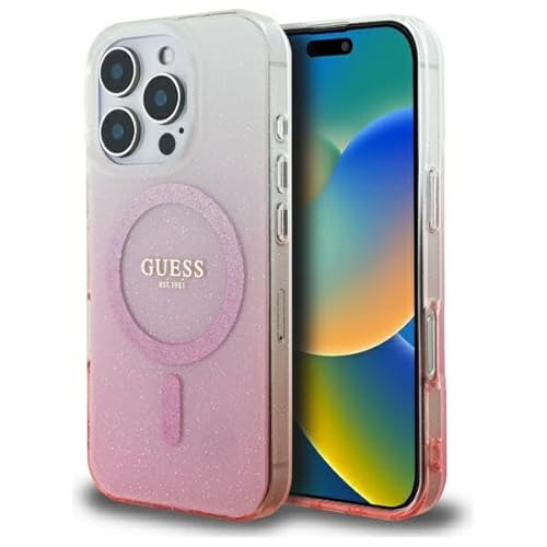 CG MOBILE Guess GUHMP16LHGRCELP Hülle für iPhone 16 Pro 6.3" Rosa hardcase IML Glitter Gradient von CG MOBILE