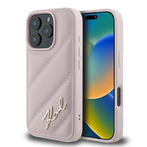 CG MOBILE Karl Lagerfeld KLHCP16XPQDSMGP hülle für iPhone 16 Pro Max 6.9" Rosa hardcase Quilted Signature von CG MOBILE