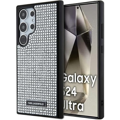 CG MOBILE Karl Lagerfeld KLHCS24LHDSPRS Hülle für S24 Ultra S928 hardcase Silber Rhinestone Metal Logo von CG MOBILE