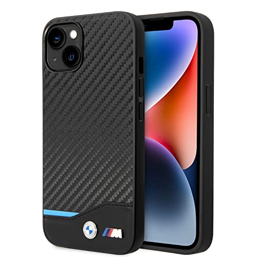 Etui BMW BMHCP14M22NBCK Hülle für iPhone 14 Plus 6,7" schwarz/Black Leather Carbon von CG MOBILE