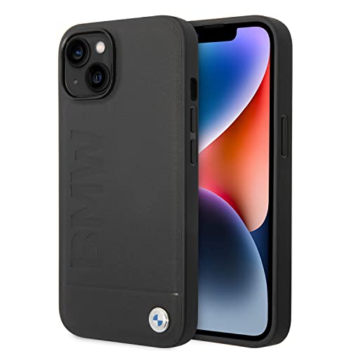 Etui BMW BMHCP14MSLLBK Hülle für iPhone 14 Plus 6,7" schwarz/Black Leather Stamp von CG MOBILE