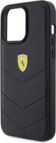 Ferrari FEHCP15LRDUK Hülle für iPhone 15 Pro 6.1" Schwarz hardcase Quilted Metal Logo von CG MOBILE