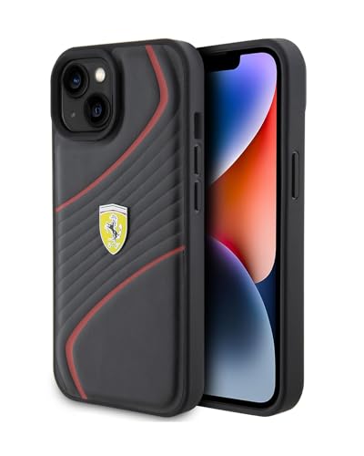 Ferrari FEHCP15SPTWK Hülle für iPhone 15 6.1" Schwarz hardcase Twist Metal Logo Ferrari FEHCP15SPTWK Hülle für iPhone 15 6.1" Schwarz hardcase Twist Metal Logo von Ferrari
