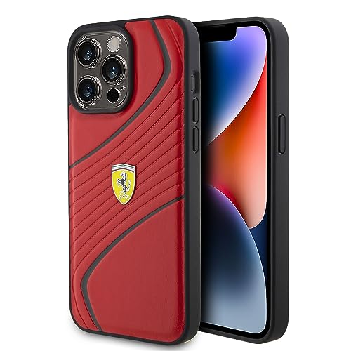 Ferrari FEHCP15XPTWR Hülle für iPhone 15 Pro Max 6.7" Rot hardcase Twist Metal Logo von CG MOBILE