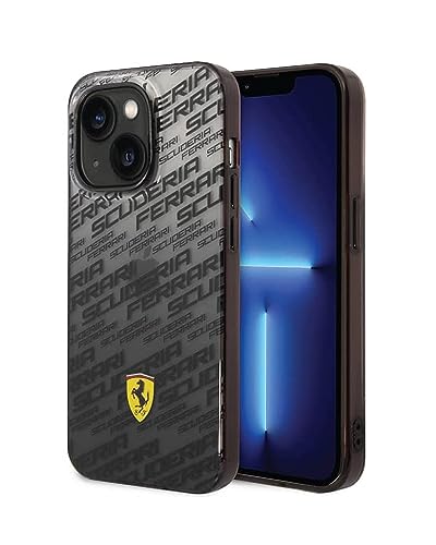 Ferrari Handyhülle für iPhone 14 Plus in Gradient Black Scuderia Dyed Bumper Collection, Anti-Scratch & Durable Hard Case mit Zugänglichen Anschlüssen, Stoßdämpfung & Signature Logo von CG MOBILE