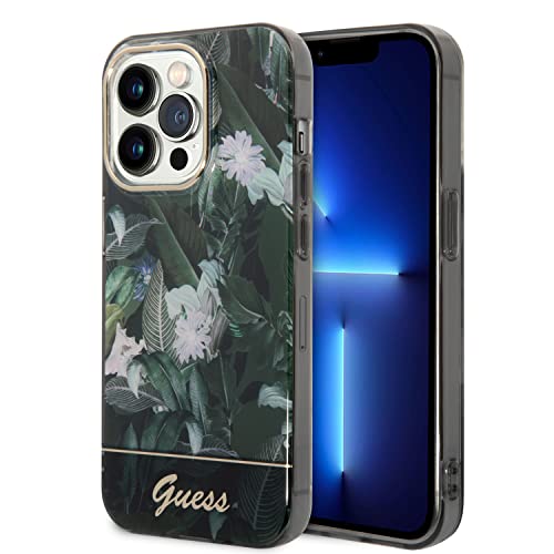 Guess GUHCP14LHGJGHA Hülle für iPhone 14 Pro 6,1" grün hardcase Jungle Collection von CG MOBILE