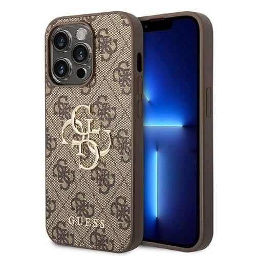 GUESS GUHCP15L4GMGBR Hülle für iPhone 15 Pro 6.1" braun hardcase 4G Big Metal Logo von CG MOBILE