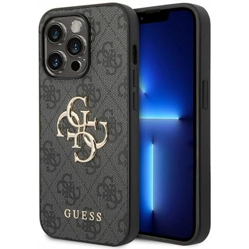Guess GUHCP15L4GMGGR Hülle für iPhone 15 Pro 6.1" grau hardcase 4G Big Metal Logo von CG MOBILE