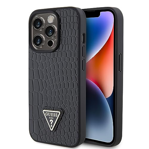 CG MOBILE Cellular Handyhülle für iPhone 15 Pro 15.5 cm Schwarz Leder Stoßdämpfend mit Croco Triangle Metal Logo CG MOBILE Cellular Handyhülle für iPhone 15 Pro 15.5 cm Schwarz Leder Stoßdämpfend mit Croco Triangle Metal Logo von CG MOBILE