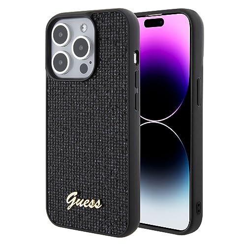 GUESS GUHCP15LPMSDGSK Hülle für iPhone 15 Pro 6.1" Schwarz hardcase Disco Metal Script von CG MOBILE