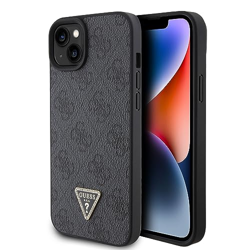 GUESS GUHCP15SP4TDPK Hülle für iPhone 15 6.1" Schwarz hardcase Leather 4G Diamond Triangle von CG MOBILE