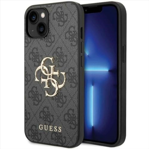 Guess PU 4G Metal Logo Case for iPhone 15 Grey - GUHCP15S4GMGGR von CG MOBILE