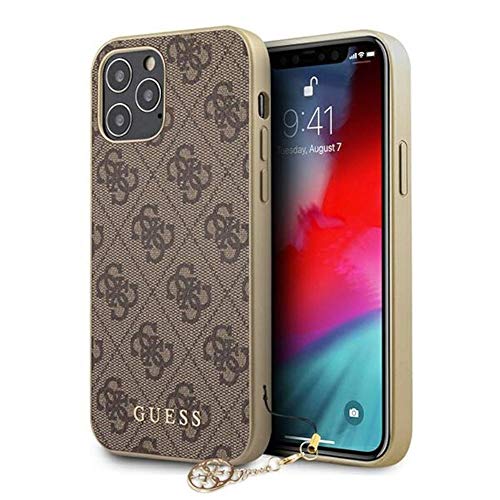 Guess GUHCP12LGF4GBR 4G Charms Collection Schutzhülle für Apple iPhone 12 Pro Max, Braun von CG MOBILE