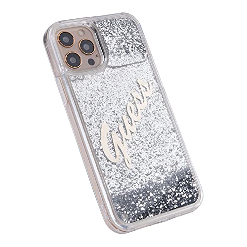 Guess GUHCP12LGLVSSI Hülle für iPhone 12 Pro Max 6,7" hardcase Liquid Glitter Vintage, Silber von CG MOBILE