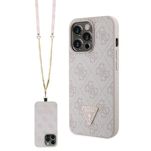 Guess GUHCP13LP4TDSCPP Hülle für iPhone 13 Pro / 13 6.1" Rosa hardcase Crossbody 4G Metal Logo von CG MOBILE