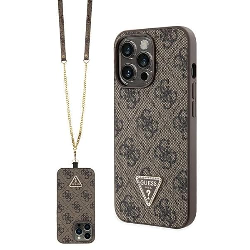 Guess GUHCP13LP4TDSCPW Hülle für iPhone 13 Pro / 13 6.1" braun hardcase Crossbody 4G Metal Logo von CG MOBILE