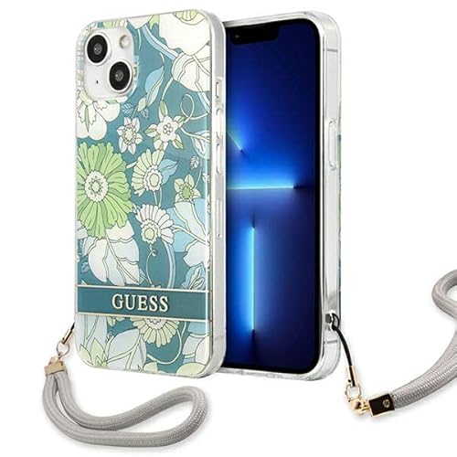 Guess GUHCP13SHFLSN Hülle für iPhone 13 mini 5,4" grün/Green hardcase Flower Strap Guess GUHCP13SHFLSN Hülle für iPhone 13 mini 5,4" grün/Green hardcase Flower Strap von CG MOBILE