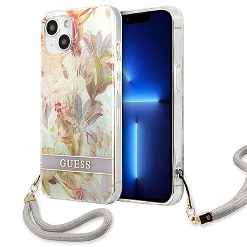 Guess GUHCP13SHFLSU Hülle für iPhone 13 mini 5,4" violett/Purple hardcase Flower Strap Guess GUHCP13SHFLSU Hülle für iPhone 13 mini 5,4" violett/Purple hardcase Flower Strap von CG MOBILE