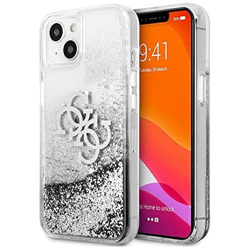 Guess GUHCP13SLG4GSI Hülle für iPhone 13 Mini 5,4" Silber 4G Big Liquid Glitter, Rot von GUESS