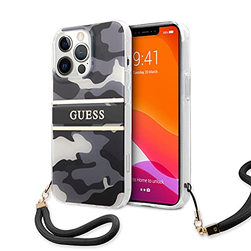 Guess GUHCP13XKCABBK Hülle für iPhone 13 Pro Max 6,7" schwarz Camo Strap Collection, Rot von CG MOBILE
