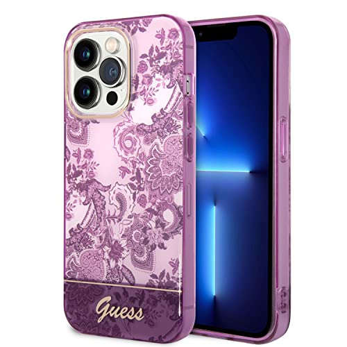 Guess GUHCP14LHGPLHF hülle für iPhone 14 Pro 6,1" Fuchsia/Fuschia hardcase Porcelain Collection von CG MOBILE