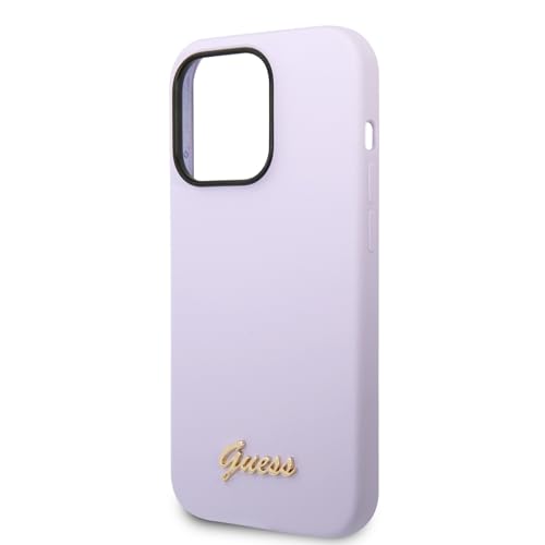 Guess GUHCP14LSLSMU hülle für iPhone 14 Pro 6,1" violett/Purple Hard case Silicone Vintage Gold Logo von CG MOBILE