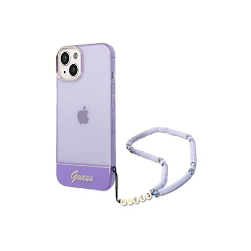 Guess GUHCP14MHGCOHU hülle für iPhone 14 Plus 6, 7" violett/Purple hardcase Translucent Pearl Strap, schwarz von CG MOBILE