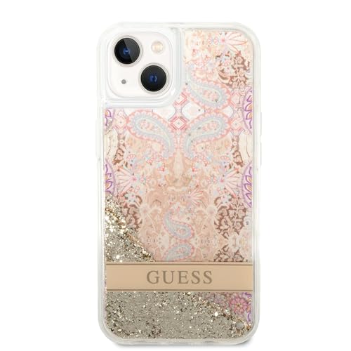 Guess GUHCP14MLFLSD hülle für iPhone 14 Plus 6,7" Gold/Gold hardcase Paisley Liquid Glitter von CG MOBILE