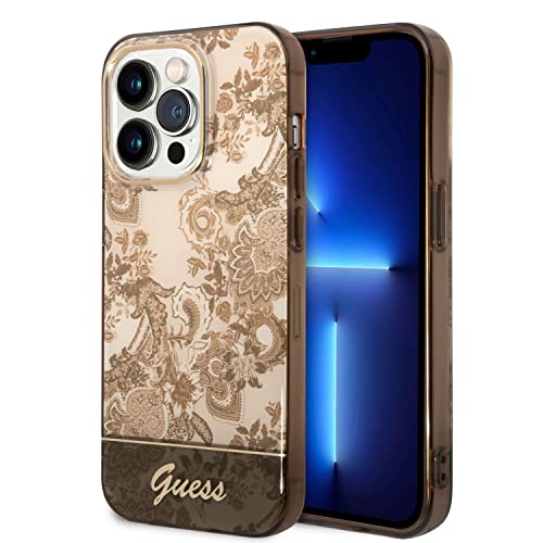 Guess GUHCP14XHGPLHC hülle für iPhone 14 Pro Max 6, 7" Ochre hardcase Porcelain Collection, schwarz von CG MOBILE